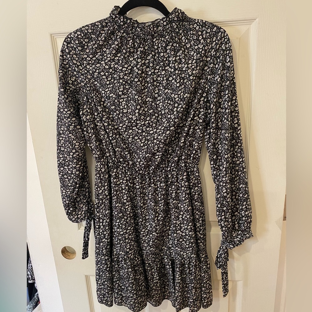 Boohoo high neck long sleeve dress